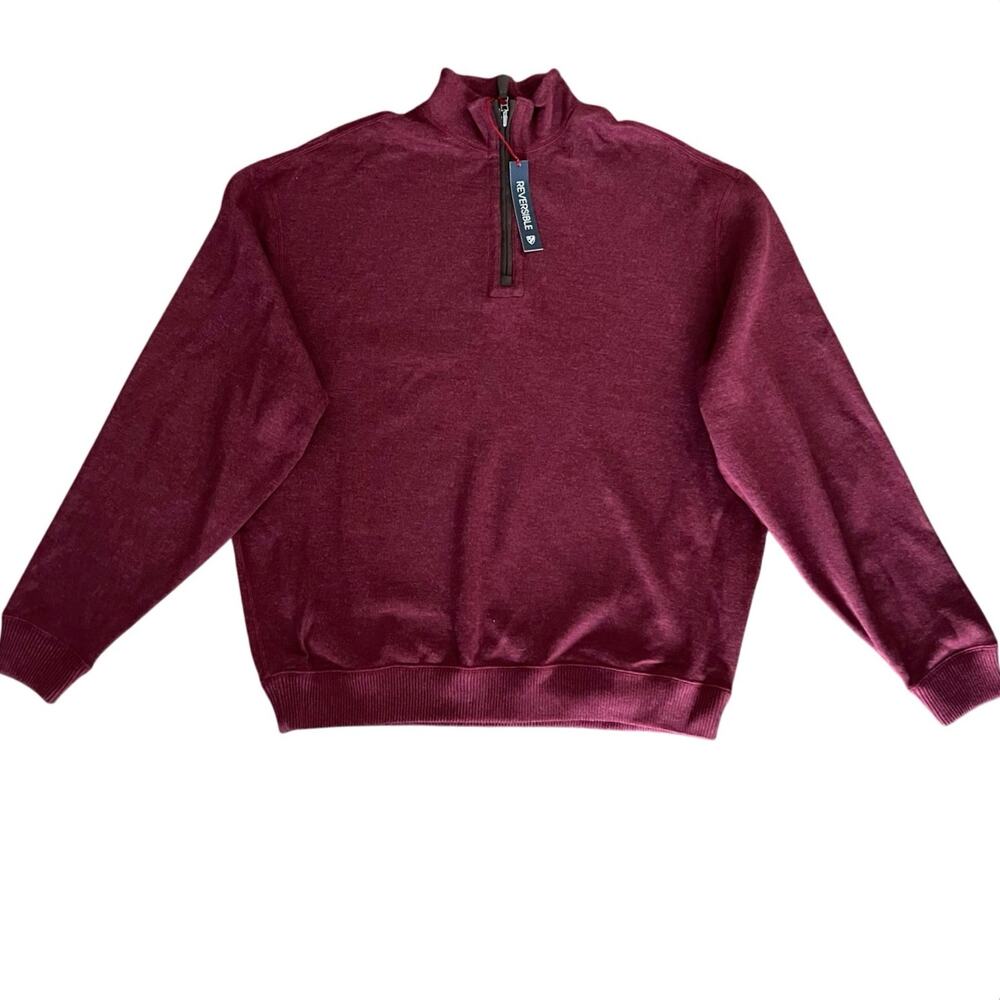 Daniel Cremieux Quarter Zip Pullover Mens Large NWT Burgundy